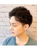 ツーブロックショートアップバングビジネスヘア【新宿/理容室】