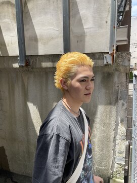 ウェルネス(Wellness) スキンフェード、ツイストスパイラル、ベリーショート、金髪