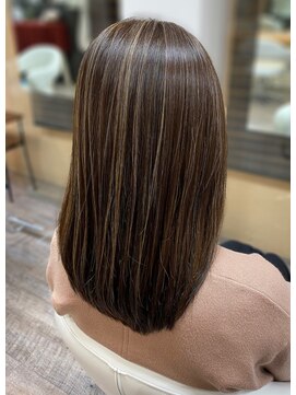 庵 ヘアー(hair) お上品グレージュハイライト(梅岡)