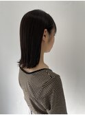切りっぱなし肩下ボブ