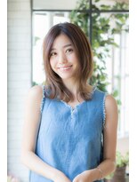 アボヘアー(Abo hair)&nbsp;赤み消しカラー外はねレイヤーネソフトウルフ センター ベージュ