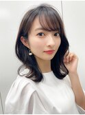 大人かわいい 2wayバング  グレージュ くびれヘア 髪質改善