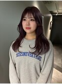 韓国レイヤーヘアヨシンモリラベンダーカラー