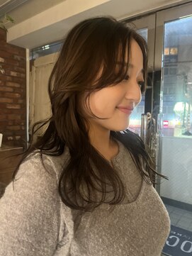 キャロルガーデンズ ボコカ 表参道(Carroll Gardens bococa) ブリーチなしカラー、マロンブラウン、レイヤーカット