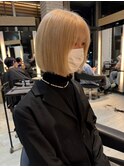 切りっぱなしボブ/ブロンド