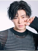 緩めシャドウパーマアシメセンターパート