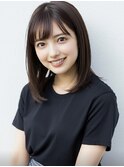 小顔ボブミディアムオリーブ20代30代40代くびれミディ韓国ヘア