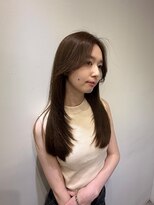 ヴィオットバイサロン(Viot by Salon)&nbsp;前髪ありくびれヘア夏アプリコットオレンジハイライトカラー