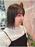 ショート切りっぱなしボブ外ハネボブ顔周りカット