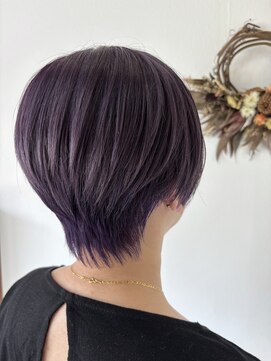 ジェムヘアスタジオ 湘南平塚南口店(Gem Hair Studio) グレーバイオレット×柔らかショート【Gem 神原】
