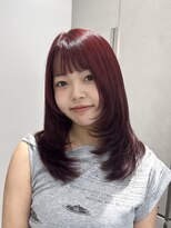 ヘアスペース リズム グリーン(Hair space Rizm green)&nbsp;チェリーレッド×レイヤーカット