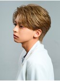 マッシュセンターパートツーブロックフェザーパーマニュアンス