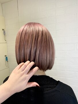 ヘアースペースブルーム プリュス 石橋店(HAIR SPACE BLOOM plus) ピンクベージュ×ローライト×ルーツカラー