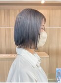 レイヤーボブ　タッセルボブ　水色カラー　ダブルカラー　柏