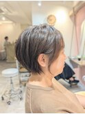 丸みショート/白髪ぼかしハイライト/40代/50代/60代/金沢八景