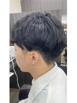 バームヘア(balm hair)&nbsp;シースルーセンターパート韓国マッシュ黒髪刈り上げツーブロック