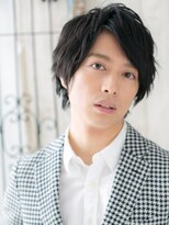 モッズヘアメン 札幌月寒店(mod's hair men) アッシュブラック無造作シャドウパーマ七三ショートr札幌月寒