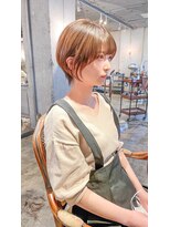 髪質改善と縮毛矯正の専門店 サンティエ(scintiller)&nbsp;大人綺麗な小顔襟足スッキリショートボブ　30代40代50代