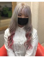 ボンビィヴァン(bon-vivant)&nbsp;大分Wカラーにホワイトアッシュシールエクステとピンクインナー