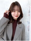 くびれミディ 20代30代40代 韓国風ヘア ショコラブラウン るな