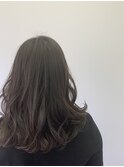 くすみ感暗髪グレージュ