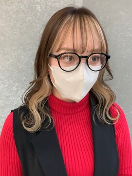 ロンドヴァリー 渋谷店(Lond vallee) デザインカラー前髪インナーカラーホワイトベージュ！