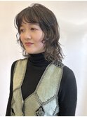 ミディアムウルフレイヤーパーマ