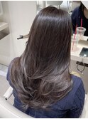 レイヤーカット*ロングレイヤー*オリーブグレー*アッシュグレー