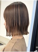 大人可愛い20代30代40代レイヤー切りっぱなしボブミディアム