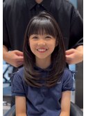前髪かわいいこなれミディレイヤーカット/横浜/キッズ
