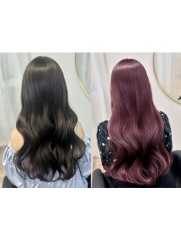 《名古屋駅徒歩3分》髪質改善カラーで透明感と艶感UP！似合わせカラーで発色＆色もちの良い艶髪に♪