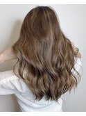 秋色◎ハイライトロング×レイヤー大人美人ベージュブラウン