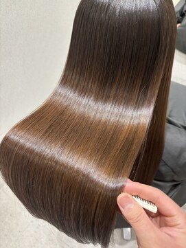 ジーナ 稲毛海岸(Zina) 【大人艶髪】ナチュラルブラウン×髪質改善ストレート　ハセガワ