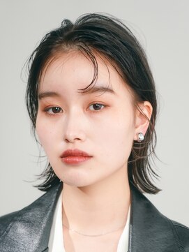 エリマ 横浜西口(elima) 横浜西口白髪染めタッセルボブミルクティーベージュアッシュ40代