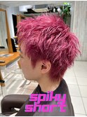 武蔵境｜MEN'S HAIRスパイキーショート×鮮烈ピンク