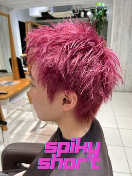 アース 武蔵境店(HAIR & MAKE EARTH) 武蔵境|MEN'S HAIRスパイキーショート×鮮烈ピンク