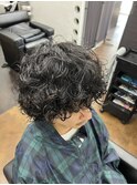 メンズボブ　スパイラルパーマ