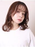 大人ガーリー30代40代合わせカットミディアムレイヤー0106