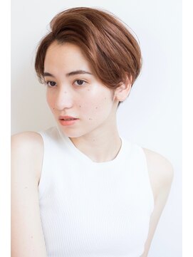 テラス 千里中央(Terrace) 小顔カット前髪なしくすみオレンジカラー20代30代40代50代