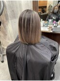 #黒髪#ボブルフ#ネビージュ#小顔#ワンレン