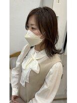 ヘアデザイン ソラ(Sola)&nbsp;小顔ミディアム外ハネレイヤー×ナチュラルブラウン