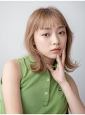 20代30代40代ダブルカラー透明感毛先パーマ肩ライン外ハネ