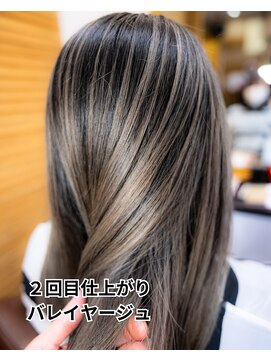 ヘアーメイク ダンス(hair make DANCE) 白髪染め残留あり→ハイトーンカラー 2回ご来店の経過