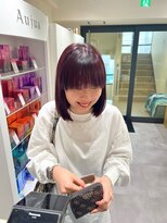 オーシャン(Ocean) 【OceanHair&life田中愛梨】ブリーチなしwカラー/カシスレッド