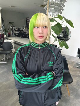 ベンジー 天神店(benji) blond × neon green