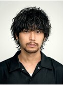 シャドウパーマメンズマッシュウルフカット渋谷波巻きパーマヘア