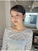 ★結婚式パーティー大人前髪シンプルシニヨン
