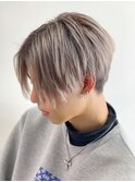 センターパートブリーチダブルカラーフェイスフレーミング