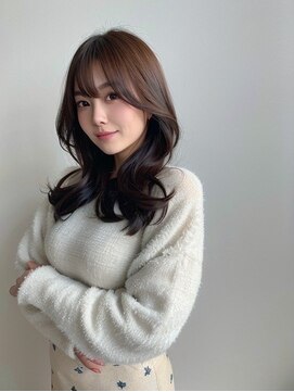 フォーカスジャパン(FOCUS JAPAN) 小顔外ハネミディアムアッシュ20代30代40代くびれミディ韓国ヘア