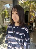 【iFY 大川】暗めパープル×外ハネミディアム